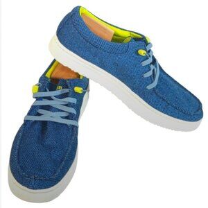 L.L. Bean Men's Higgins Beach 4-Eye Slip-Ons shoes in blue size 11